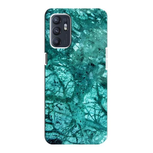 Мраморний чехол на Oppo Reno6 5G (VPrint) – Зелений мрамор