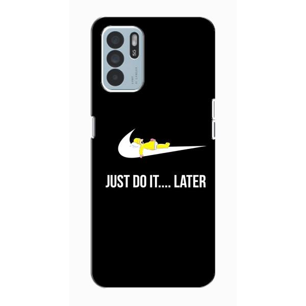Чохол з логтипом Найк на Oppo Reno6 Z – Nike just do it