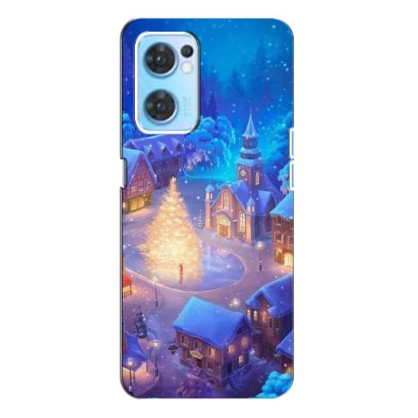 Рождественские Чехлы для Oppo Reno7 4G (VPrint) – Рождественский город