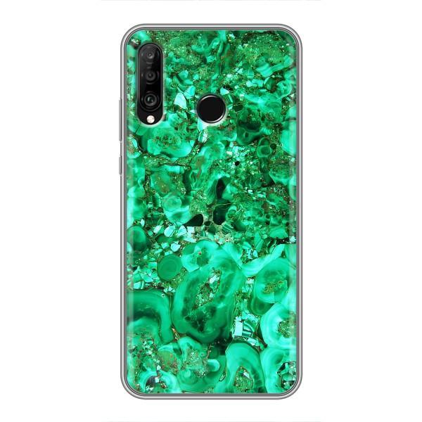 Мраморний чехол на Huawei P30 Lite (VPrint) – Салатовий Мрамор