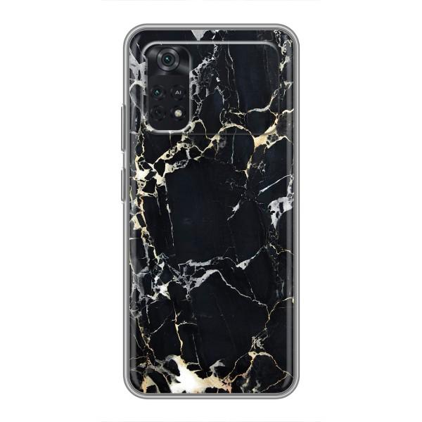 Чехол с текстурой Мрамора на Поко М4 про (4G) – Чёрный мрамор