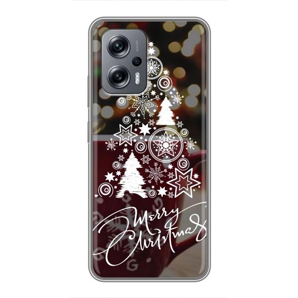 Рождественские Чехлы для Xiaomi POCO X4 GT (VPrint) – Елочка узорная