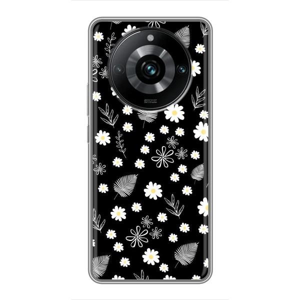 Чохли з тематикою "КВІТИ" на Realme 11 Pro Plus – цвітіння на чорному