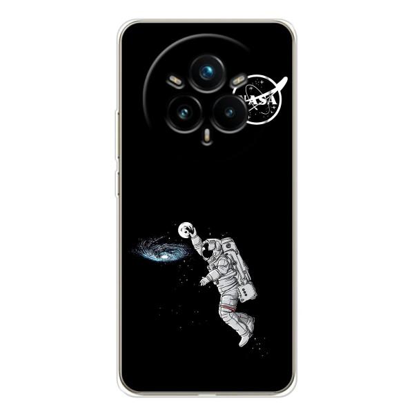 Силиконовый бампер с принтом "Наса" на Realme 14 Pro – Космонавт баскетболист