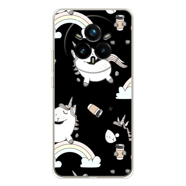 Чехол Unicorn на Realme 14 Pro – Единорог с кофе