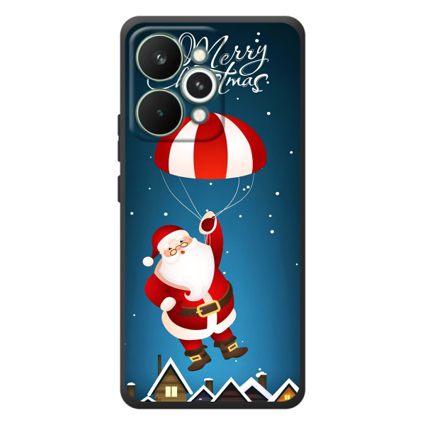 Чехол с зимним принтом для РеалМи 15 Про – Дед Мороз