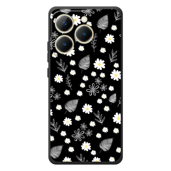 Чохли з тематикою "КВІТИ" на RealMe 15T – цвітіння на чорному