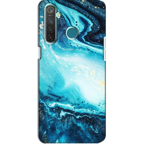 Мраморный чехол на Realme 5 (VPrint) – Голубой мрамор
