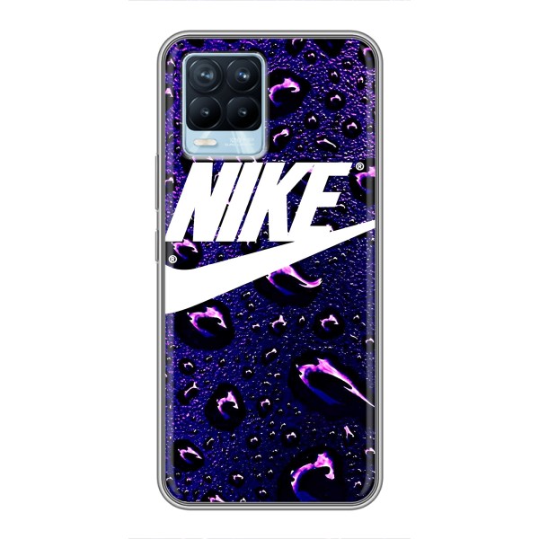 Чехол с логотипом Найк на Realme 8 – Найк на фиолетовом