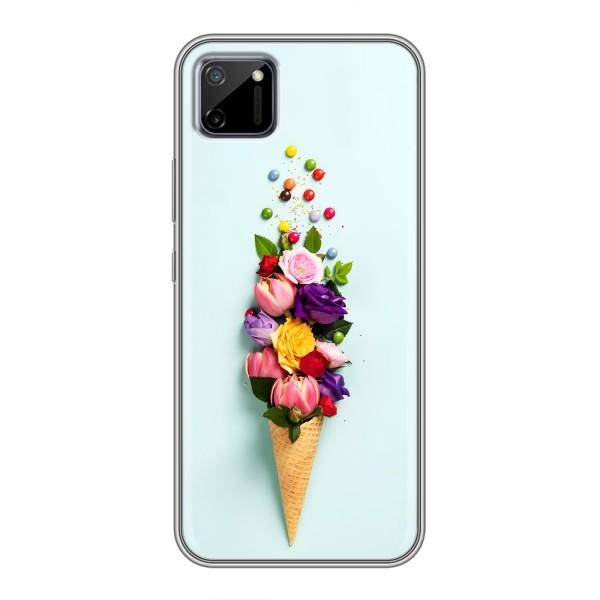 Чохли з тематикою "КВІТИ" на Realme C11 – Квітка-морозиво