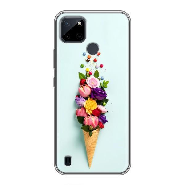 Чехлы с тематикой "ЦВЕТЫ" на Realme C12 – Цветок-мороженное