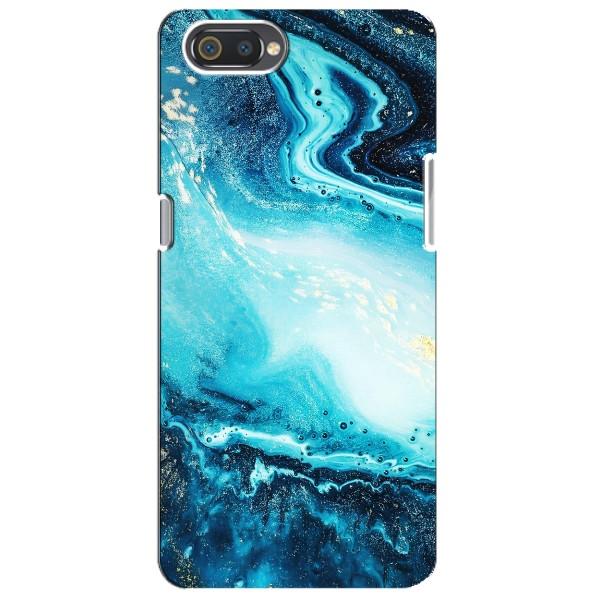 Мраморный чехол на Realme C2 (VPrint) – Голубой мрамор
