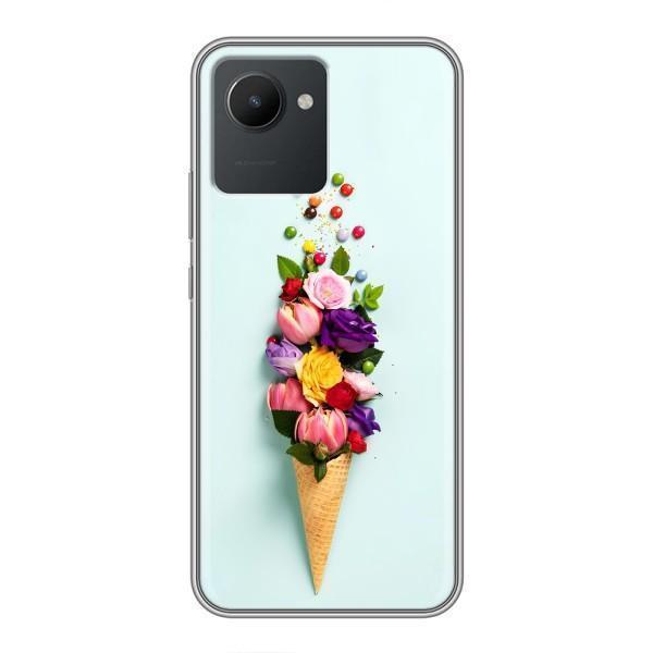 Чохли з тематикою "КВІТИ" на Realme C30 – Квітка-морозиво