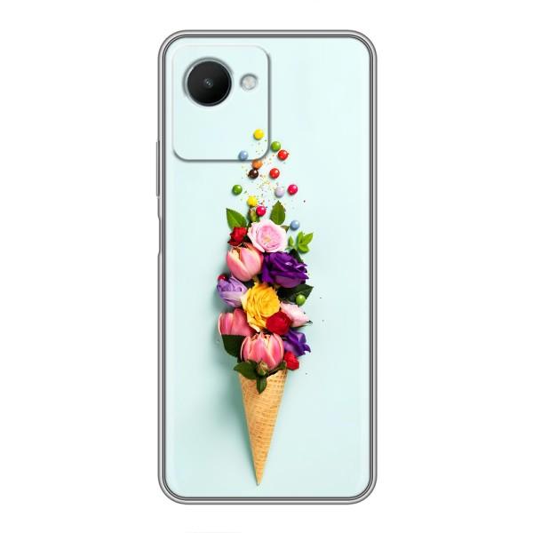 Чохли з тематикою "КВІТИ" на Realme C30s – Квітка-морозиво
