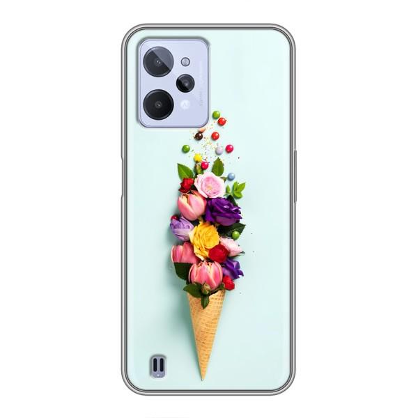 Чохли з тематикою "КВІТИ" на Realme C31 – Квітка-морозиво