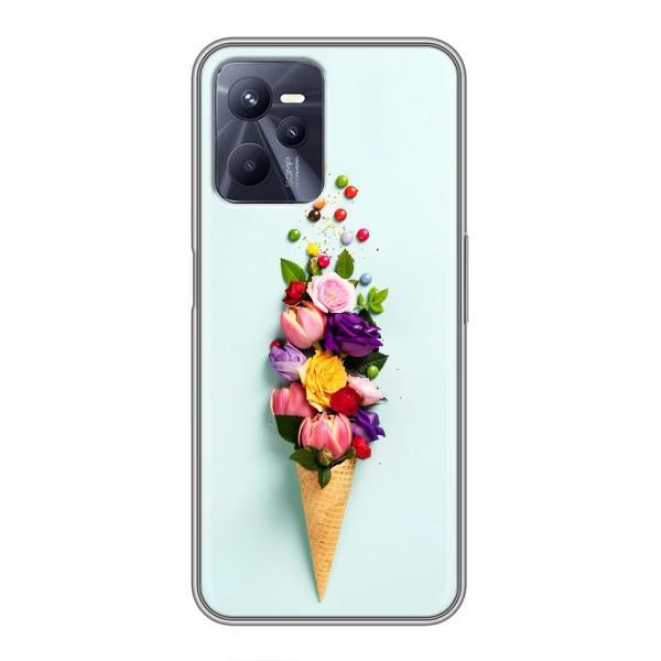 Чохли з тематикою "КВІТИ" на Realme C35 – Квітка-морозиво