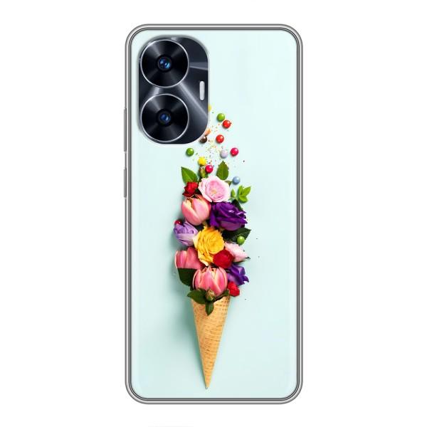 Чохли з тематикою "КВІТИ" на Realme C55 – Квітка-морозиво