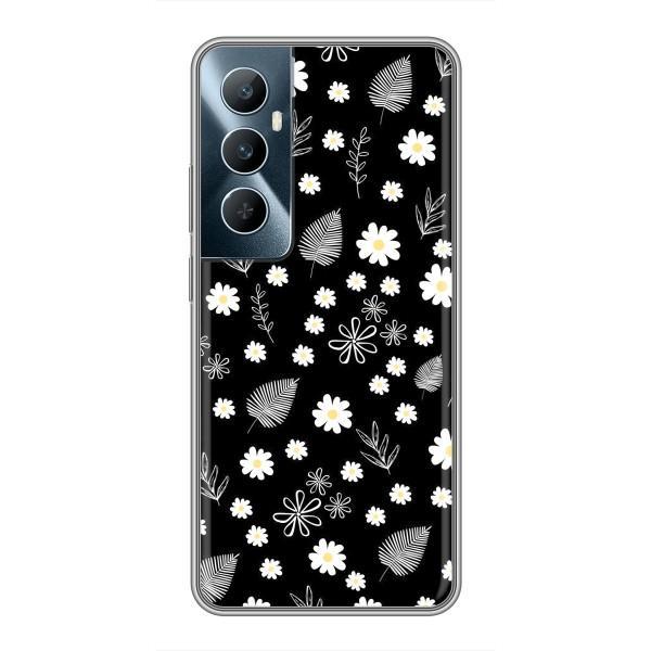 Чохли з тематикою "КВІТИ" на Realme C65 – цвітіння на чорному