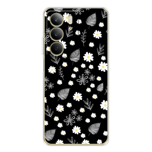 Чехлы с тематикой "ЦВЕТЫ" на Realme C73 5G – цветение на чорном