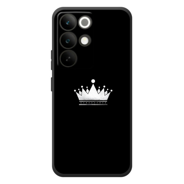 Чехол (Корона на чёрном фоне) для Реалми C85 Про – Белая корона