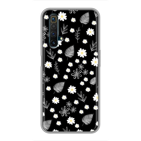 Чехлы с тематикой "ЦВЕТЫ" на Realme X50 – цветение на чорном