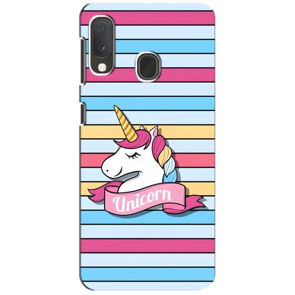 Чехол для Самсунг Галакси А20е - (Единорожки - Новинки) (AlphaPrint) – Unicorn