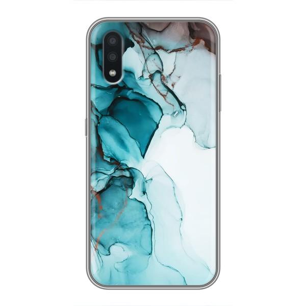 Чохол для Самсунг Галаксі А01 Кор - з принтом (Дизайнерські) (AlphaPrint) – Бірюзовий мрамор