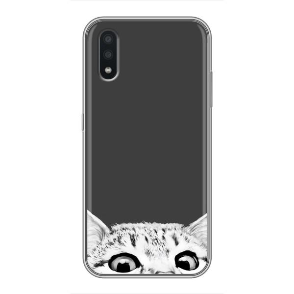 Чехол на Самсунг А01 Кор с Котами (VPrint) – Выглядывает кот
