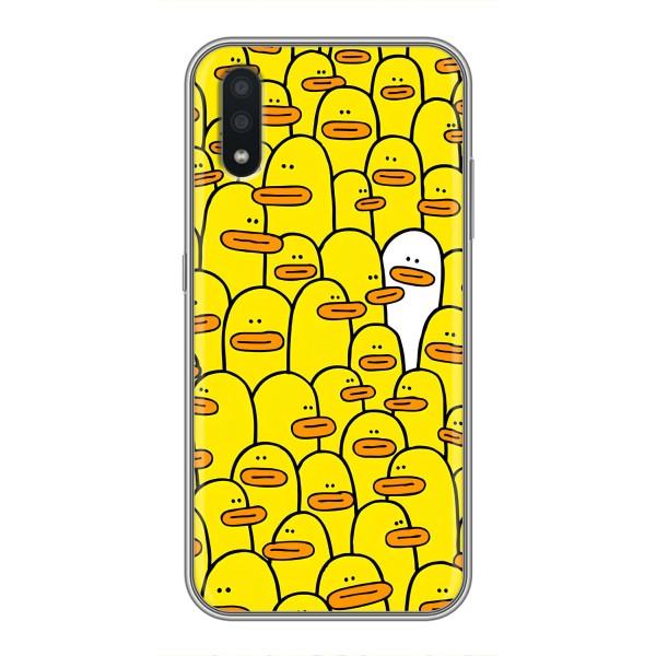 Чохол з принтом для Самсунг Галаксі А01 Кор - (Прикольні) (AlphaPrint) – Біла уточка
