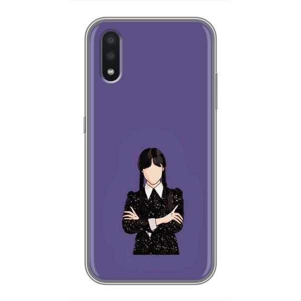 Чехлы Венсдей на Samsung Galaxy A01 Core Уэнсдей (AlphaPrint) – Уэнздей в черном