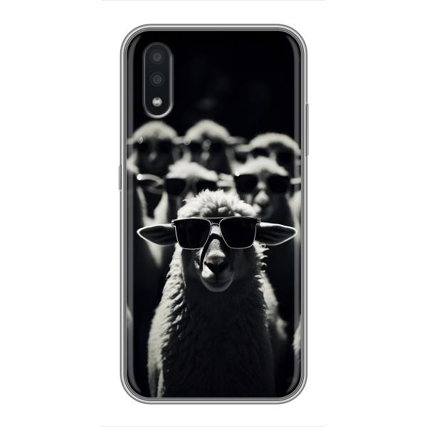 Чохол з принтом стильні тварини для Самсунг Галаксі А01 Кор – Овечка в окулярах
