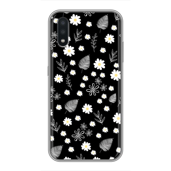 Чохли з тематикою "КВІТИ" на Samsung Galaxy A01 – цвітіння на чорному