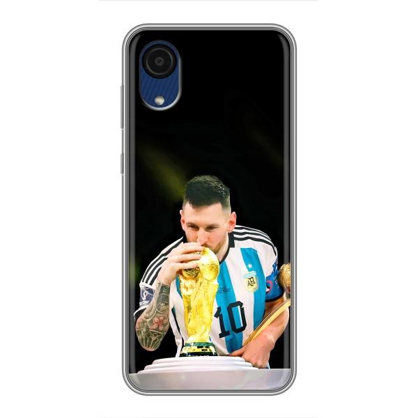 Чехлы для Samsung Galaxy A03 Core (Leo чемпион) (AlphaPrint) – Кубок Месси