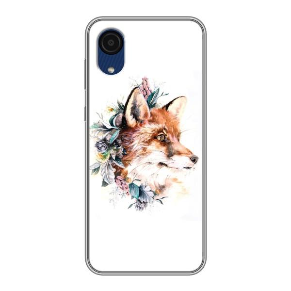 Чохли з картинкою Лисичка для Samsung Galaxy A03 Core (VPrint) – Лиса в квітах