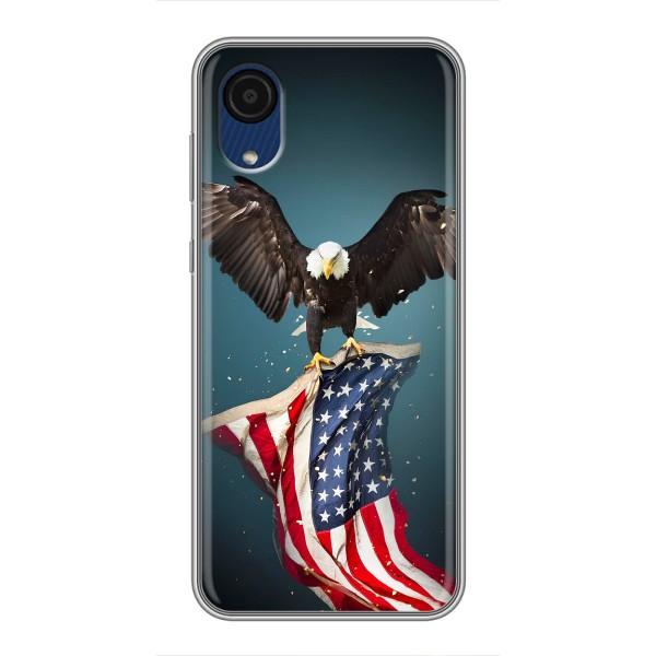 Чехол Флаг USA для Samsung Galaxy A03 Core – Орел и флаг