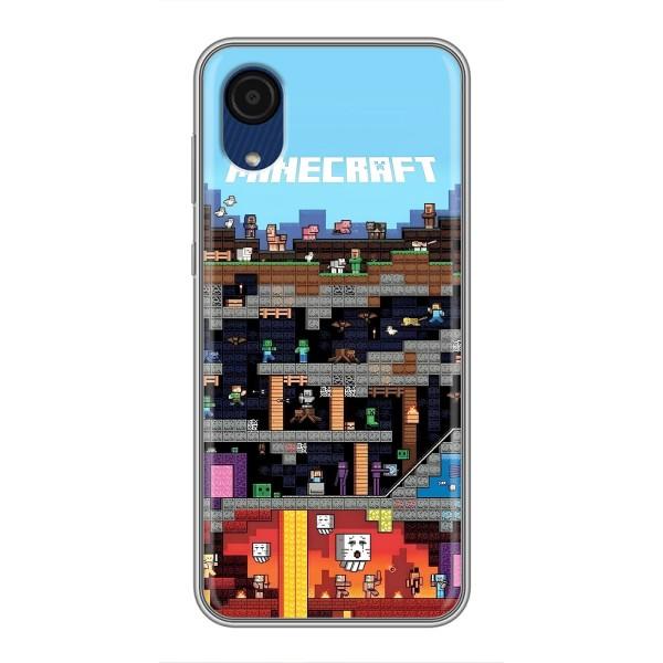 Чехол Майнкрафт на Samsung Galaxy A03 Core (AlphaPrint) Minecraft – фон Minecraft