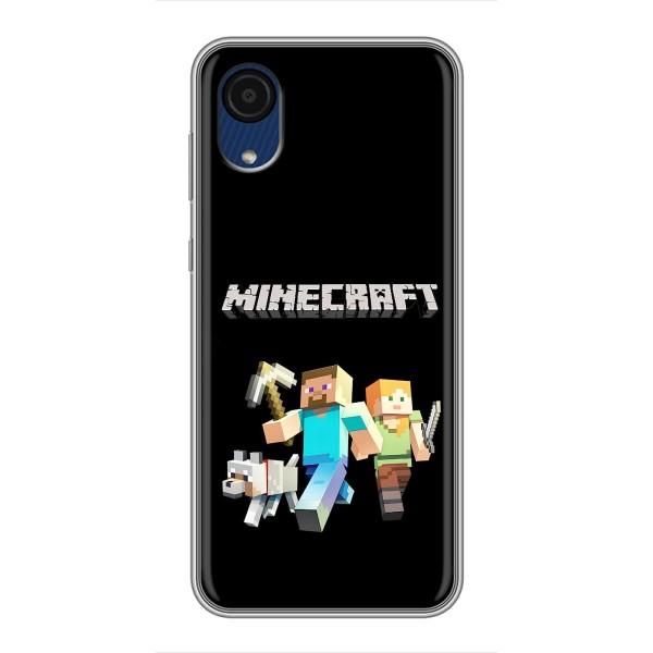Чехол Майнкрафт на Samsung Galaxy A03 Core (AlphaPrint) Minecraft – герои Minecraft