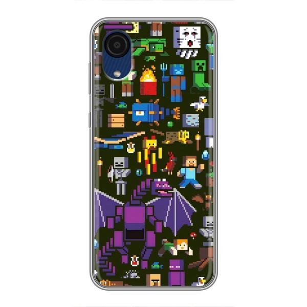 Чехол Майнкрафт на Samsung Galaxy A03 Core (AlphaPrint) Minecraft – Коллаж Майнкрафт