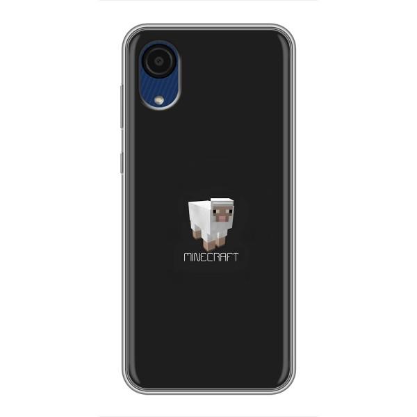 Чехол Майнкрафт на Samsung Galaxy A03 Core (AlphaPrint) Minecraft – Овечка Майнкрафт
