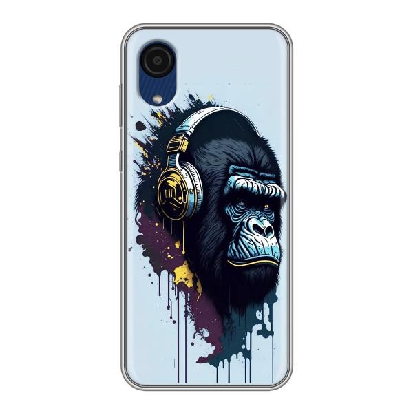 Чохол з Мавпами Samsung Galaxy A03 Core - (AlphaPrint) – Горила в навушниках