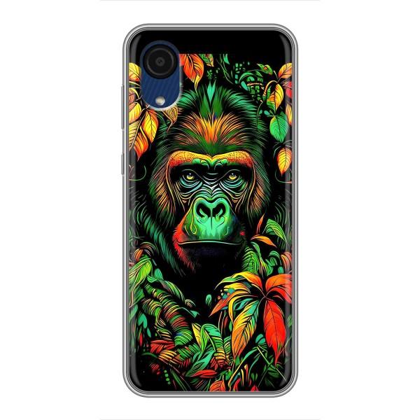 Чохол з Мавпами Samsung Galaxy A03 Core - (AlphaPrint) – Мавпа в квітах