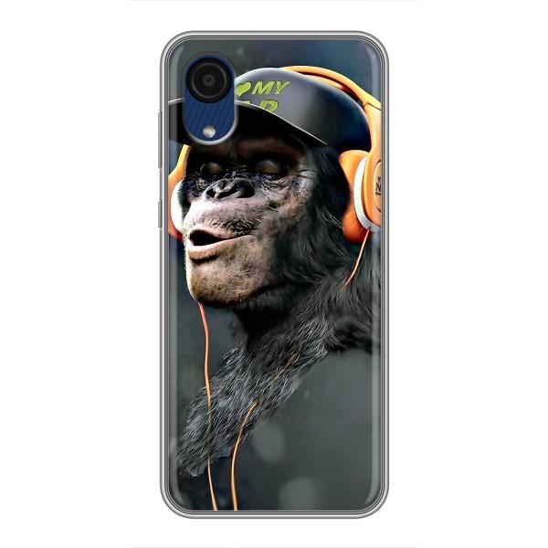 Чохол з Мавпами Samsung Galaxy A03 Core - (AlphaPrint) – В навушниках