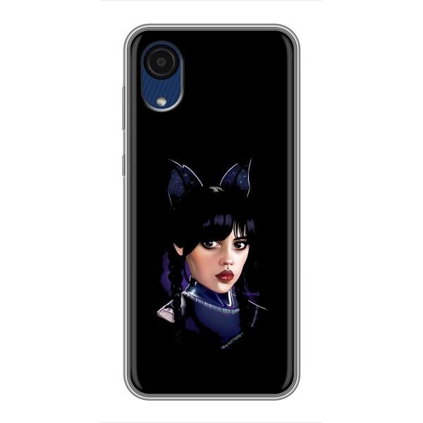 Чехлы Венсдей на Samsung Galaxy A03 Core Уэнсдей (AlphaPrint) – серьезная Уэнздей