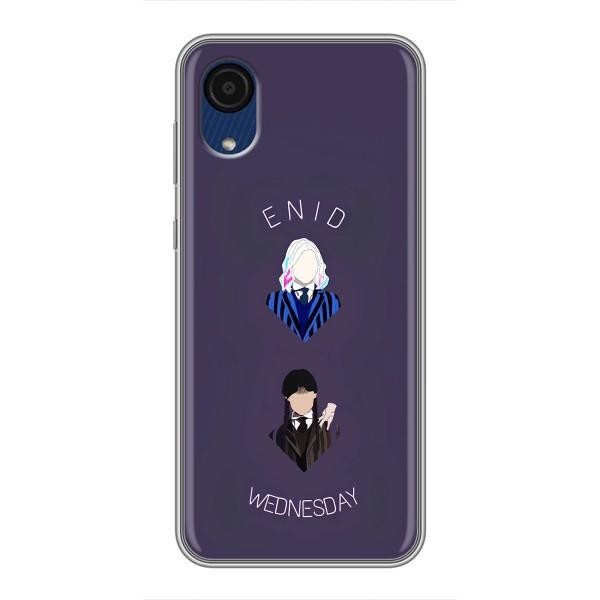 Чехлы Венсдей на Samsung Galaxy A03 Core Уэнсдей (AlphaPrint) – Уэнздей и подруга