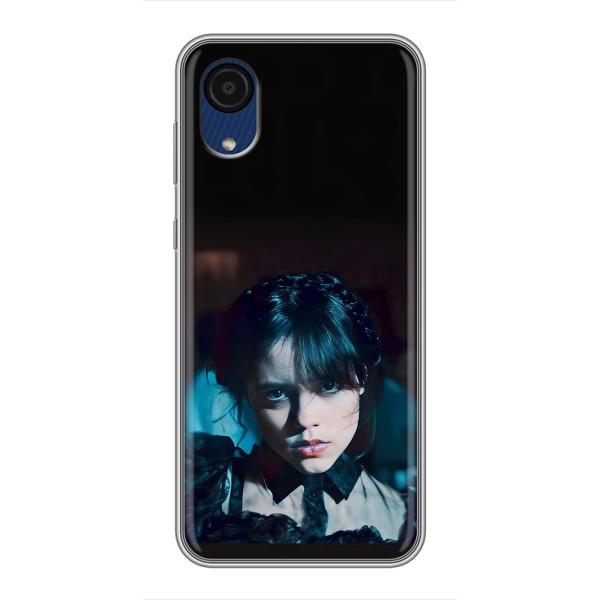 Чехлы Венсдей на Samsung Galaxy A03 Core Уэнсдей (AlphaPrint) – взгляд Уэнздей
