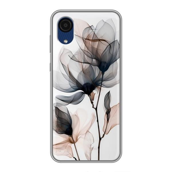 Чехол с цветочным принтом на Самсунг А03 Кор – Цветы на белом