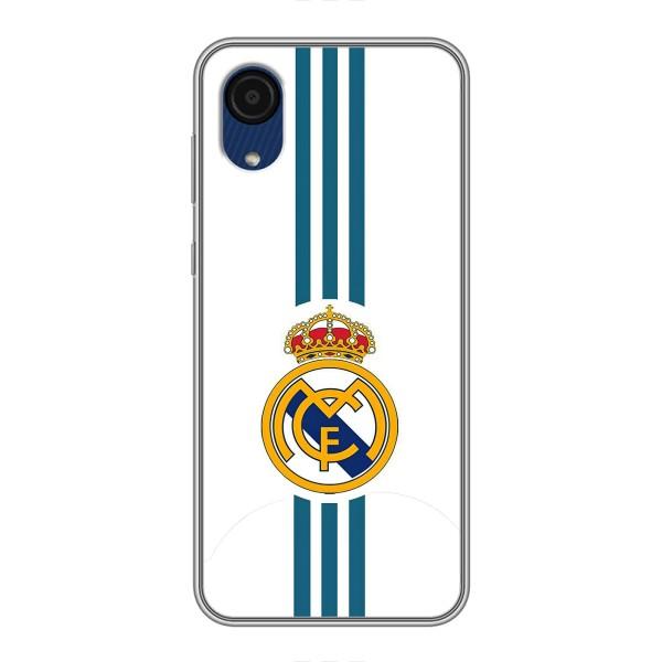 ФК Реал Мадрид чехлы для Samsung Galaxy A03 Core (AlphaPrint) – Реал Мадрид на белом