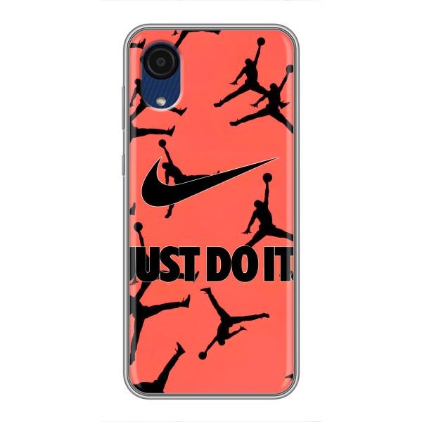 Силиконовый Чехол Nike Air Jordan на Самсунг А03 Кор – Just Do It