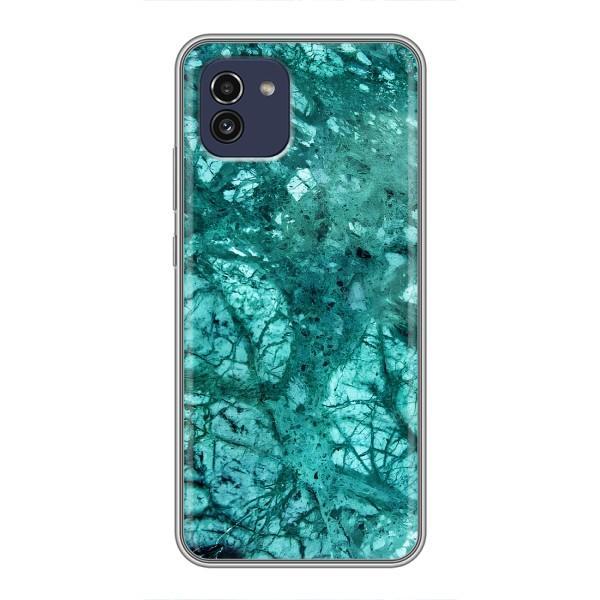 Мраморный чехол на Samsung Galaxy A03 (A035) (VPrint) – Зеленый мрамор