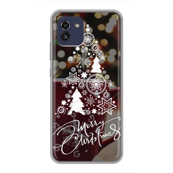 Рождественские Чехлы для Samsung Galaxy A03 (A035) (VPrint) – Елочка узорная